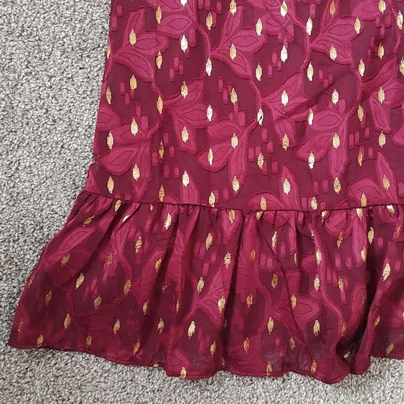 New With Tags London Times Size 18 V-neck Gold Foil Motif Fit & Flare Dress - Picture 11 of 17